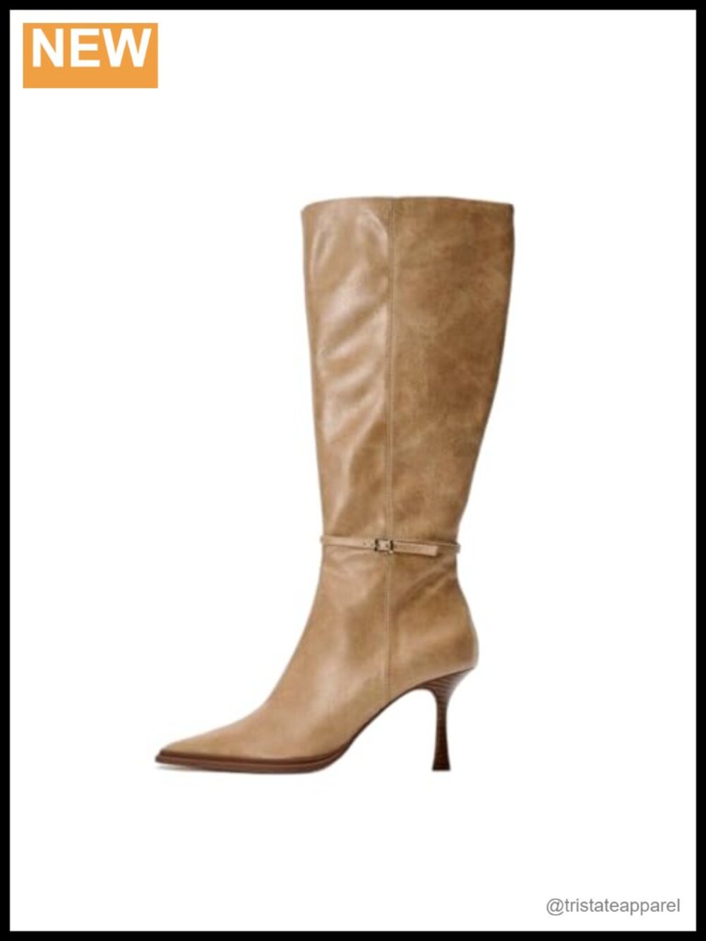 Women's Knee-High Boots Pointed Toe Stiletto Heel PU Leather Riding Boots Zip